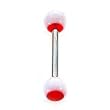 Stainless Steel with UV White/Dark Orange Barbell Sold as a Pair
