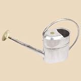 Haws V135 Slimcan Galvanized/Titanium Watering Can with Round Rose - 2 US Gallons