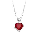 10kt. White Gold Heart Shaped Ruby Pendant