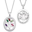ZALES Marquise Birthstone Family Tree Pendant in Sterling Silver (1-6 Stones) family jewelry
