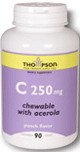 Vitamin C-250 Chewable 250 mg 90 tabs ( with Acerola Punch ) - Thompson