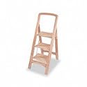 SAMSONITE/COSCO Two-Step Wood Folding Step Stool, 225-lb Capacity, Natural Finish