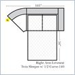 Kathy Ireland Home by Omnia Leather Beaumont Right Arm Sleeper Loveseat with 1/2 Curve