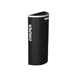 Half Round Recycling Bin - Paper (Black) (30H x 15.75W x 7.87D)