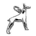 Dog, Doberman Charm - Sterling Silver