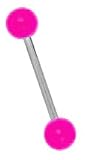 Pink Glow-in-the-dark Tongue Ring Barbells