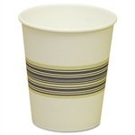 Boardwalk  10SQHOTCUP 10 oz Squat Paper Hot Cup White With Blue And Yellow Midband Color (20 Packs of 50)