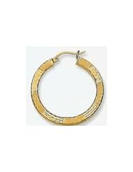 14k Diamond Cut Tube Hoop Earrings