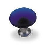 1-1/2 Dia Navy Frosted Knob w/Satin Nickel Base