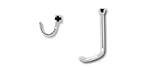 14 karat white gold with black diamond nose ring