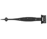 9 x 1-3/4 Black Iron Cabinet Strap Hinge, 3/8 Offset