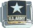 Clearly Charming Army Logo Italian Charm Bracelet Link