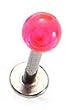 Surgical Steel Ball UV Hot Pink Labret Sold as a Pair