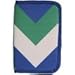 ORB Travel RFID Passport Holder Travel Wallet-WP532-Chevron-Blue/Green/White-Zippered Credit Debit Card Travel Document Organizer Wallet Case