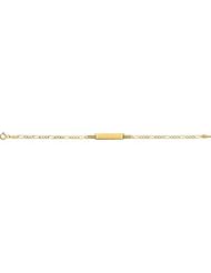 14K Yellow Gold 6 Inch 05.00X24.00 mm Youth Rectangle I.D Figaro Bracelet