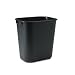 Rubbermaid Commercial Soft Molded Plastic Wastebasket, Rectangular, 3 1/2 Gallons, Black (295500BK)