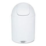 SAFCO PRODUCTS / Plastic mini can, 2-quart, swing lid, 5-1/2 dia. x 7-1/2h, white / SAF9750WH / Sold as 1 Each / Mfr Part # 9750WH \*/ Plastic mini can, 2-quart, swing lid, 5-1/2 dia. x 7-1/2h, white