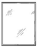 22M 16X23 IN. MYLAR FRAME MIRROR per 6 EA