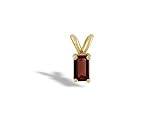 14K Yellow Gold Genuine Emerald-cut Garnet Pendant