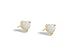 14K Yellow Gold Genuine Heart Opal Stud Earrings