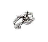 Toe Ring - Sterling Silver Antiqued Skull Toe Ring
