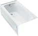 KOHLER K-1151-GLA-96 Bancroft 5-Foot BubbleMassage Bath with Left Hand Drain, Biscuit