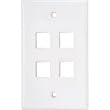 SCP 4 Socket Keystone Faceplate - 4 x Socket(s) - White