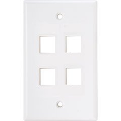 SCP 4 Socket Keystone Faceplate - 4 x Socket(s) - White