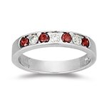 2/5 Ct Red Diamond & White Diamond Ring in 14K White Gold