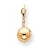 14k Polished 8mm Ball Leverback Earrings