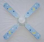 Moon & Stars Ceiling Fan in Blue 52 inch by Sweet Pea