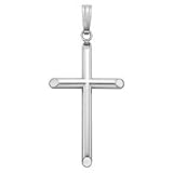 14kt. White Gold, Solid Cross Charm