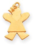 Girl With Bow Charm, Yellow Gold