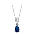 Sapphire and Diamond Fashion Pendant in 14K White Gold