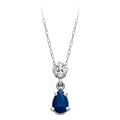 Sapphire and Diamond Fashion Pendant in 14K White Gold