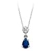Sapphire and Diamond Fashion Pendant in 14K White Gold