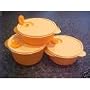 Tupperware Crystalwave Microwave Bowl Medium Set of 3 ORange