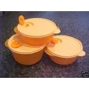 Tupperware Crystalwave Microwave Bowl Medium Set of 3 ORange by Tupperware