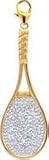 Tennis Racquet (Racket), 14K Gold Diamond Charm