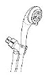 Plumb Shop BC3204 4 Settings Massage Hand Held Showerhead