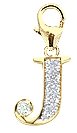 14k Gold Diamond Initial J Charm (1/10 cttw)