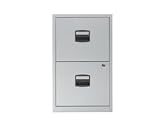 Bisley Filing Cabinet 2 Drawer A4 H672xW413xD400mm Steel - Color: Silver
