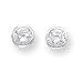 Sterling Silver 6mm CZ Round Bezel Stud Earrings
