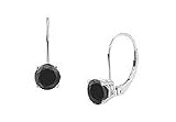 14K White Gold : Round Black Diamond Stud Earrings â? 0.50 CT. TW