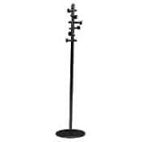 Eldon Free-Standing 12-Hook Coat Tree - 12 Hook - Steel, Polystyrene Base, Hook - Ebony