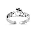 Sterling Silver Fashion Toe Ring - Claddagh - 2mm Band Width
