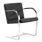 Zuo Brno Leather Seat Flat Armchair Black