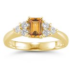 Buy 0.60 Cts Diamond and 4.41 Cts Citrine Ring in 18K Yellow Gold by mycitrinejewelry