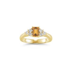 Buy 0.60 Cts Diamond and 5.14 Cts Citrine Ring in 14K Yellow Gold