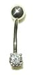 Genuine 1/4 carat Diamond Belly Button Ring in White Gold